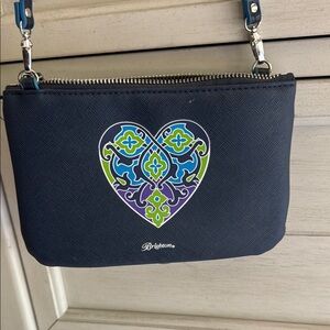 Brighton Blue Crossbody Bag with Heart Embellishments